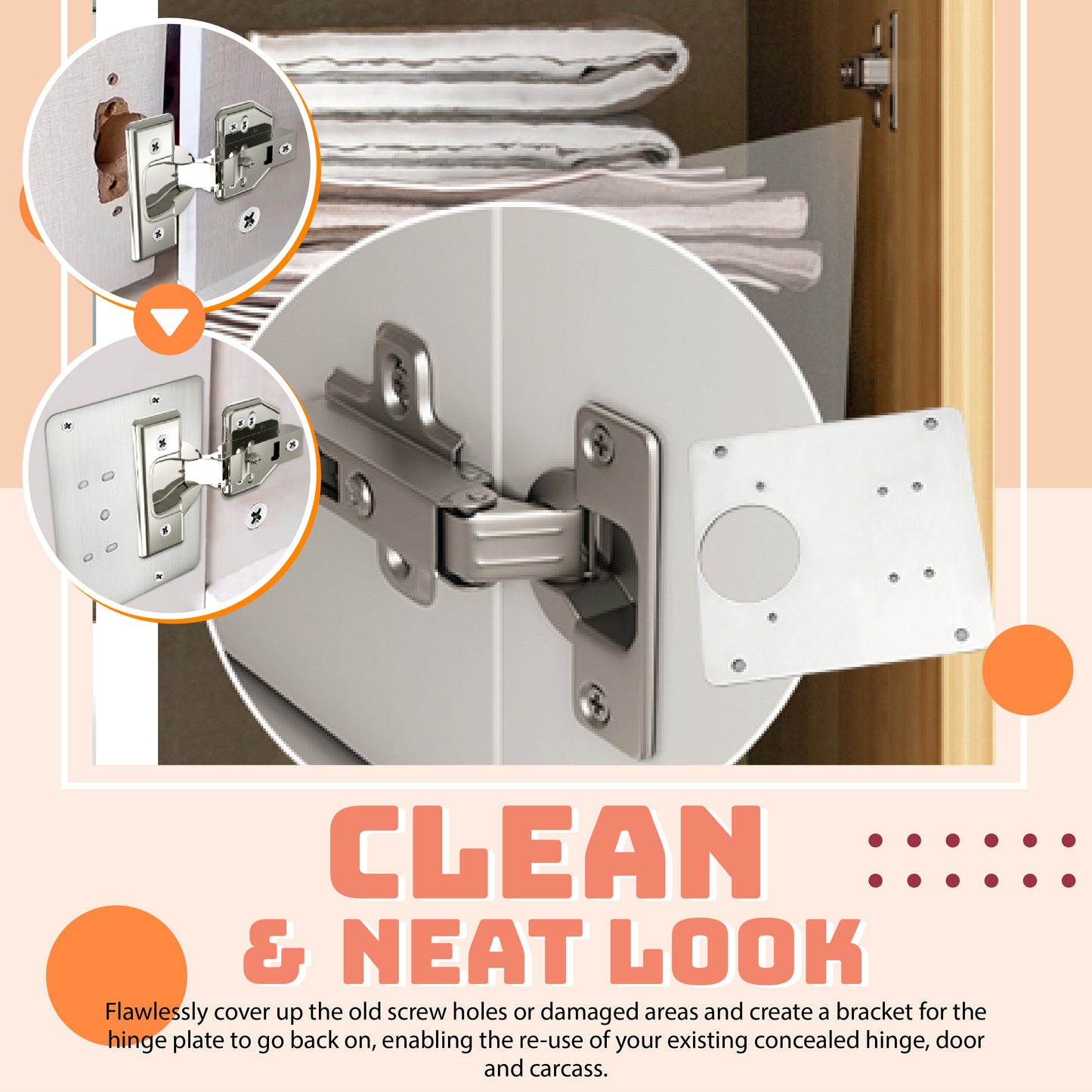 Cabinet Hinge Repair Plate
