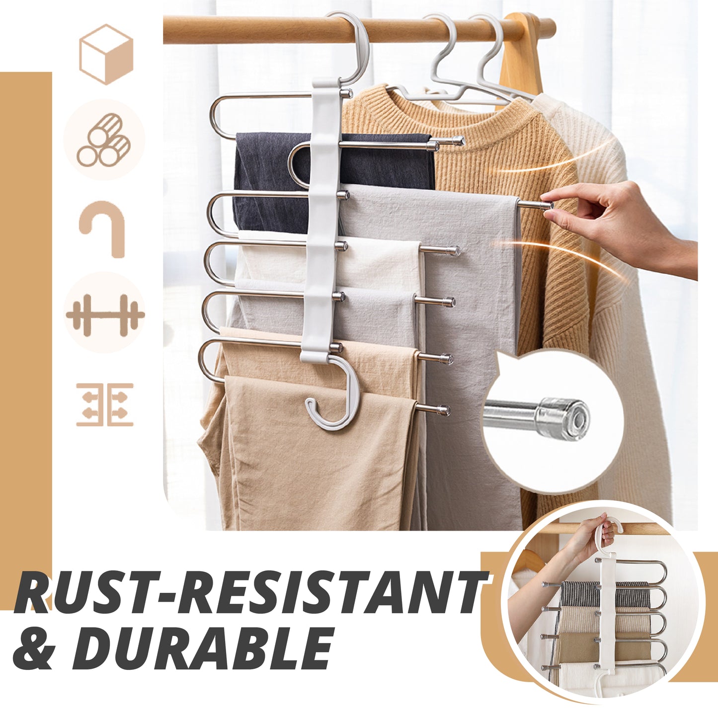 S-Type Stainless Steel Pants Hangers