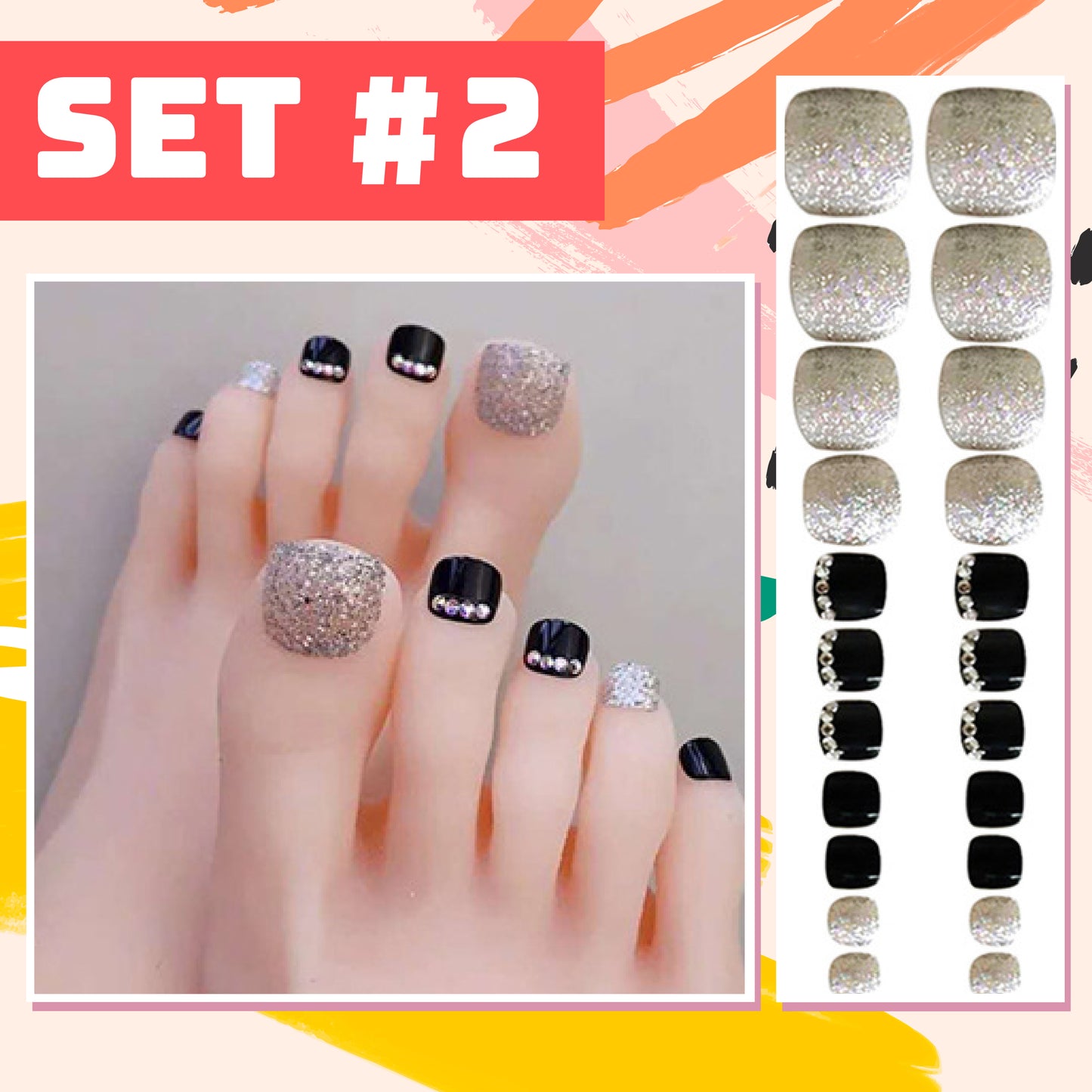 Easy Press On Gel Toe Nail