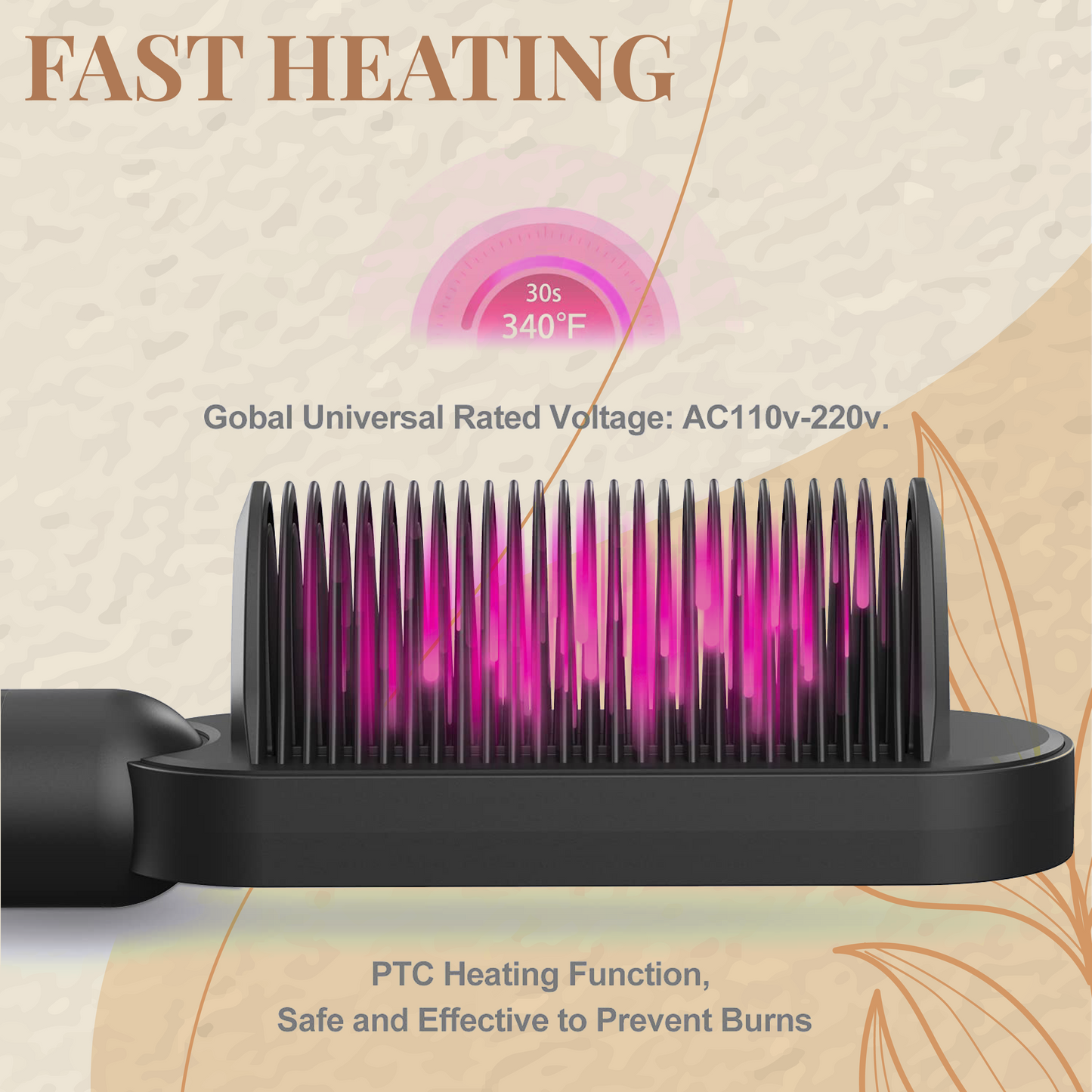 Instant Hair Straightening Brush
