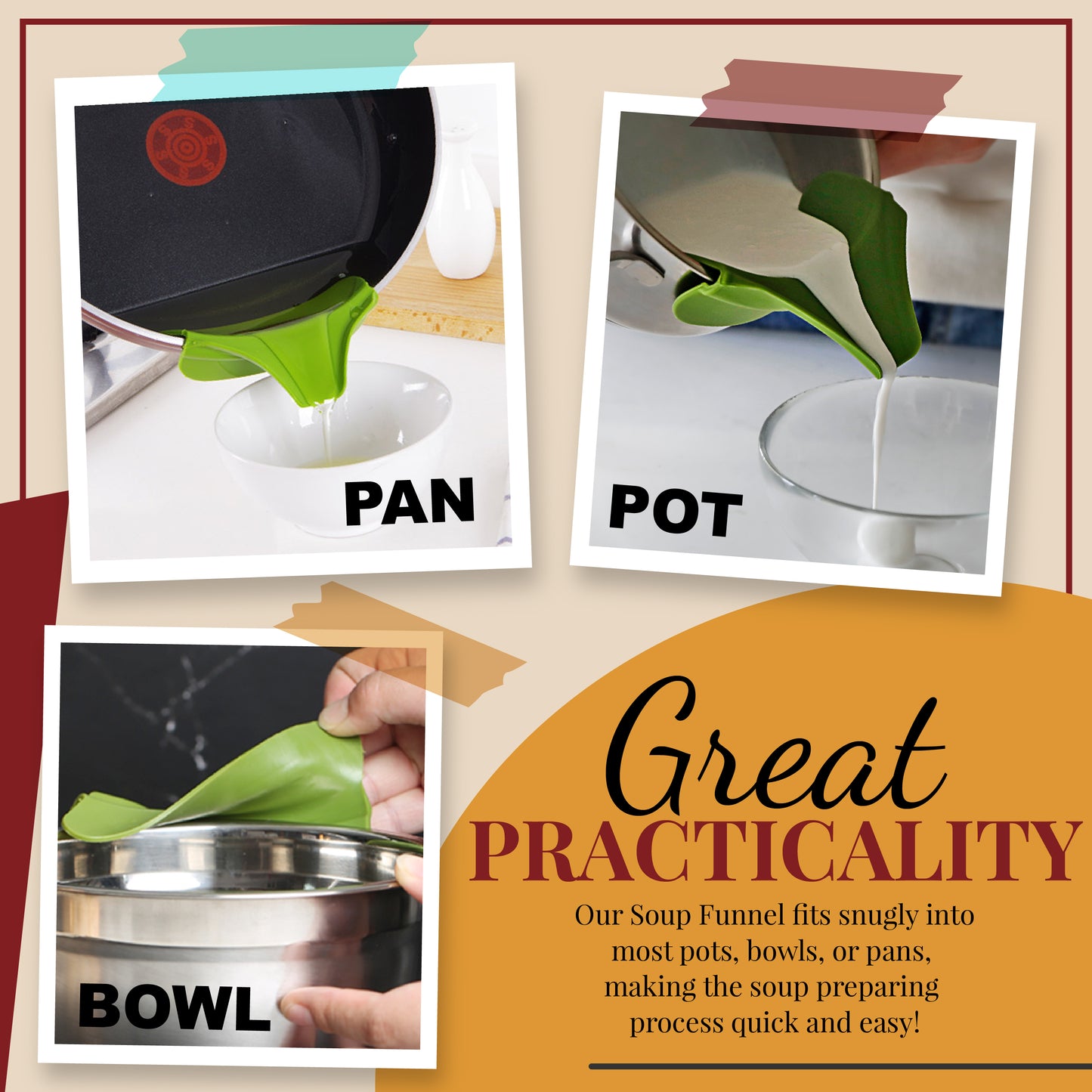 Anti-Spill Soup Funnel
