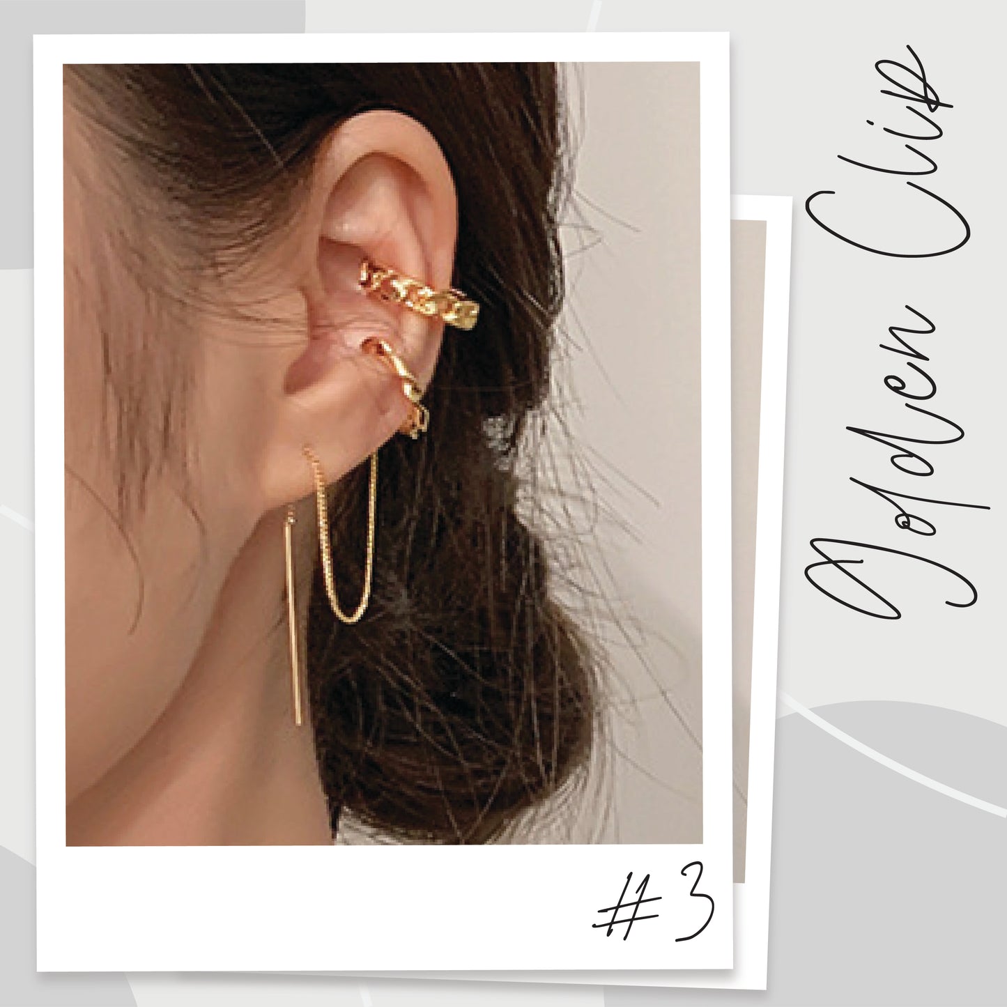 Lady Chained Ear Cuff Earrings