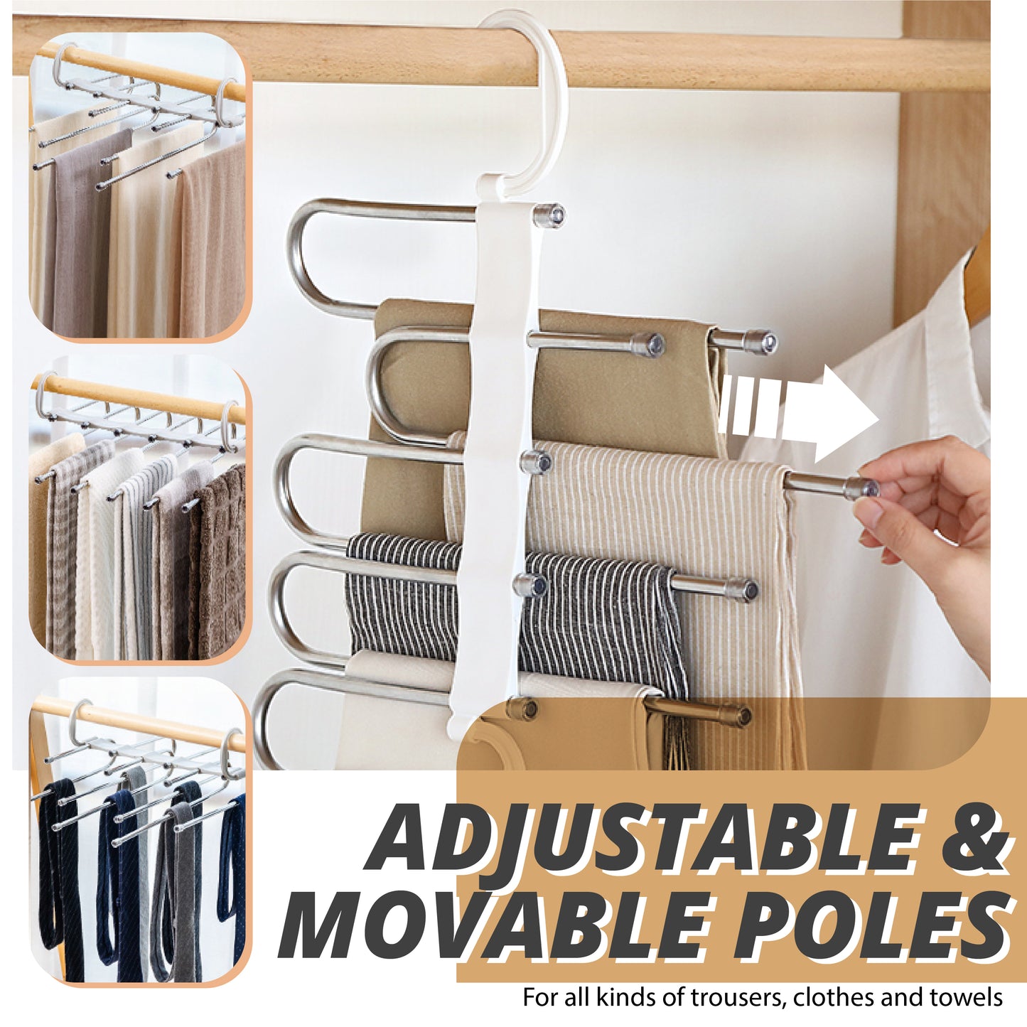 S-Type Stainless Steel Pants Hangers