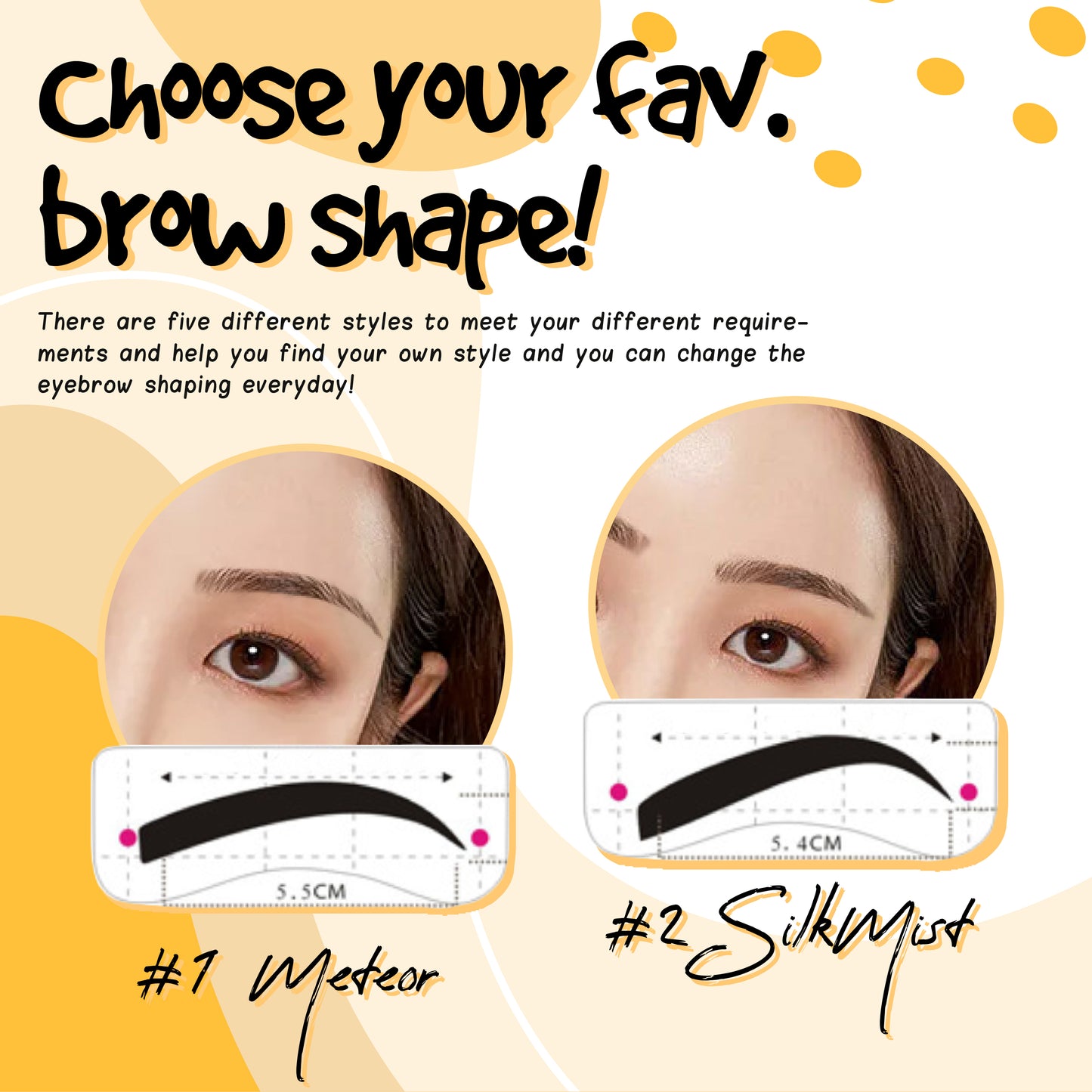 Eyebrow Stencils Card Stickers