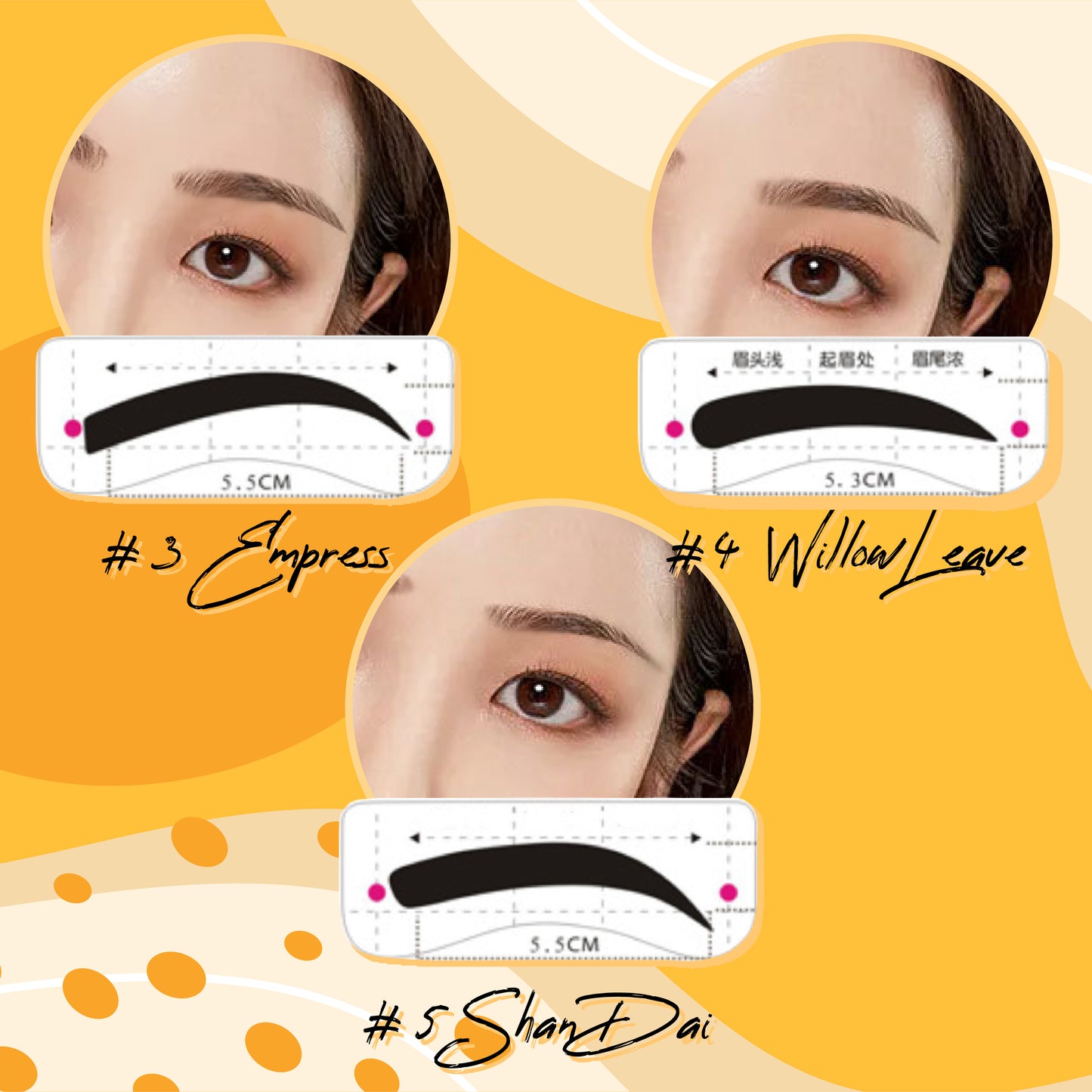 Eyebrow Stencils Card Stickers
