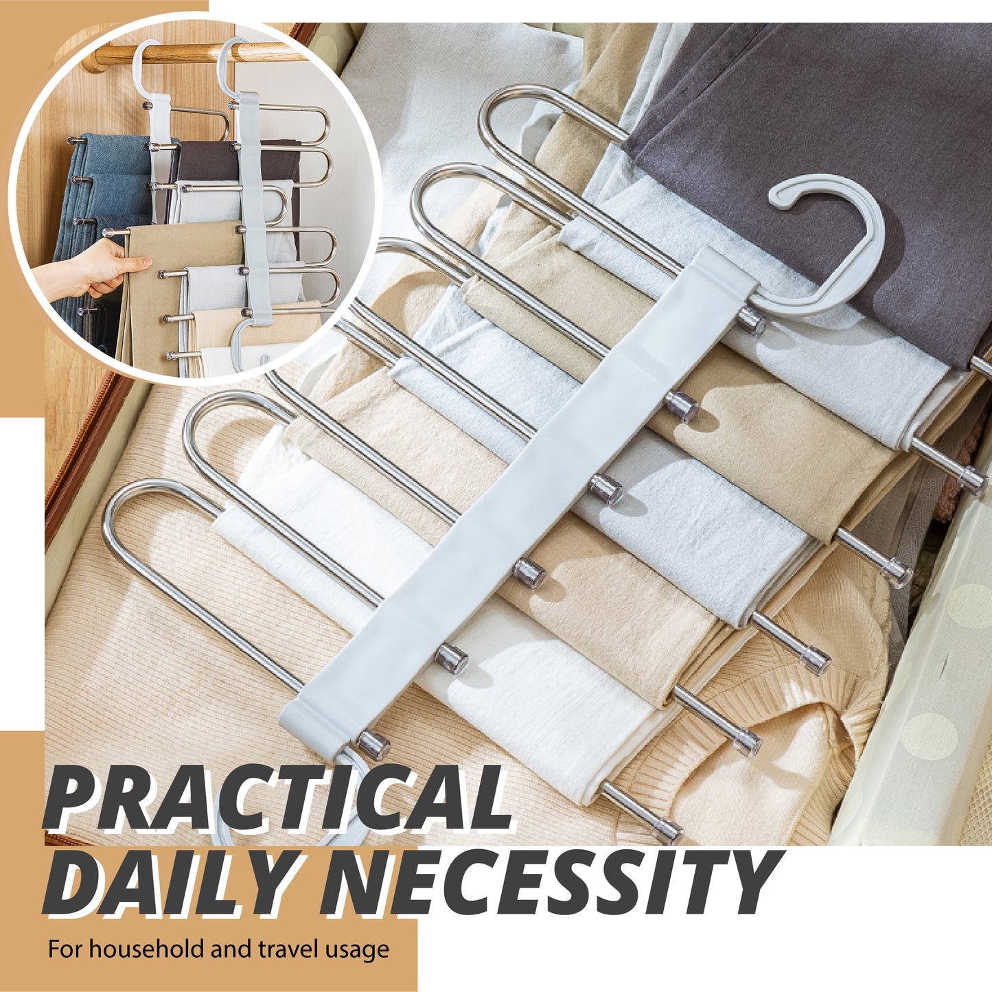 S-Type Stainless Steel Pants Hangers