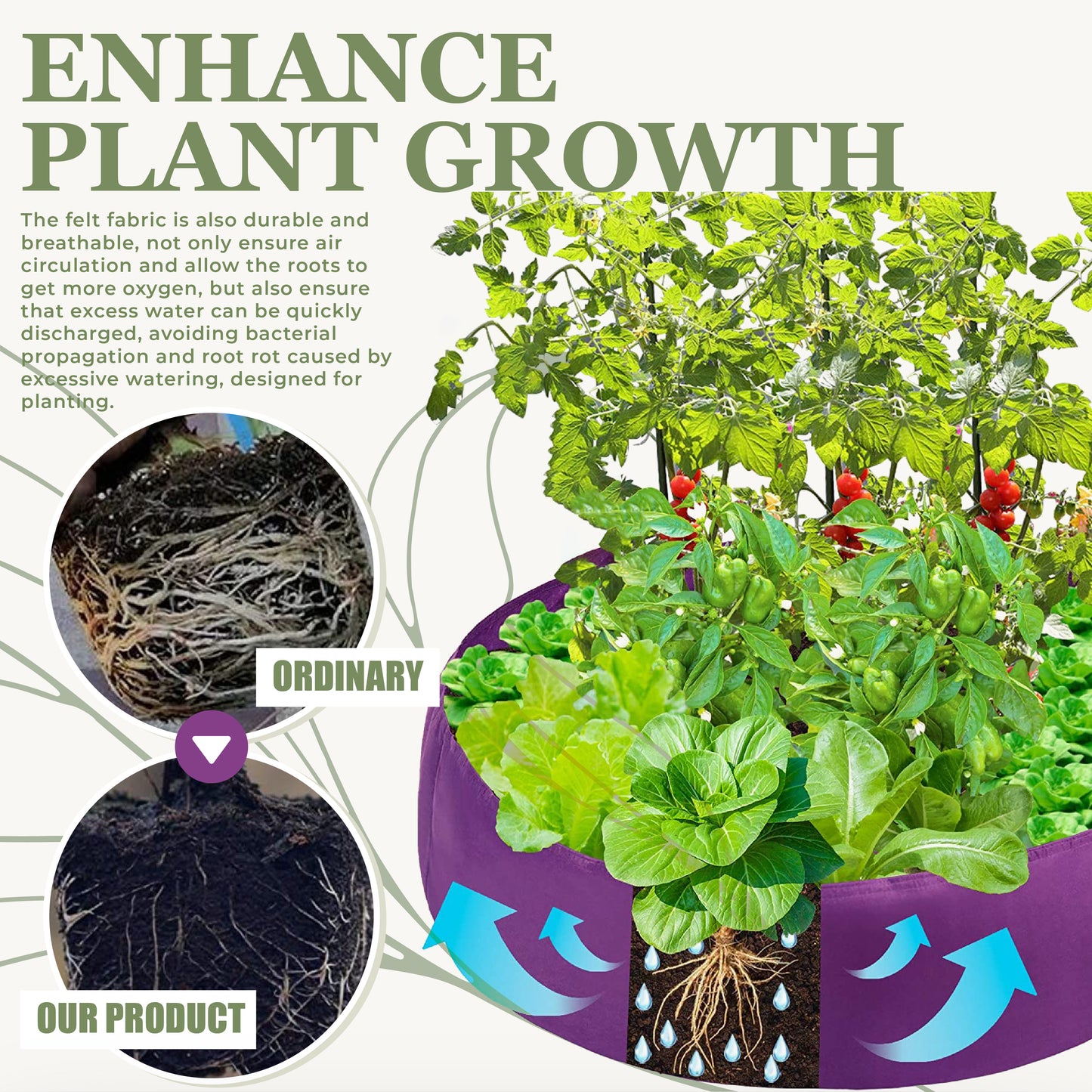 Foldable Fabric Raised Planting Bed