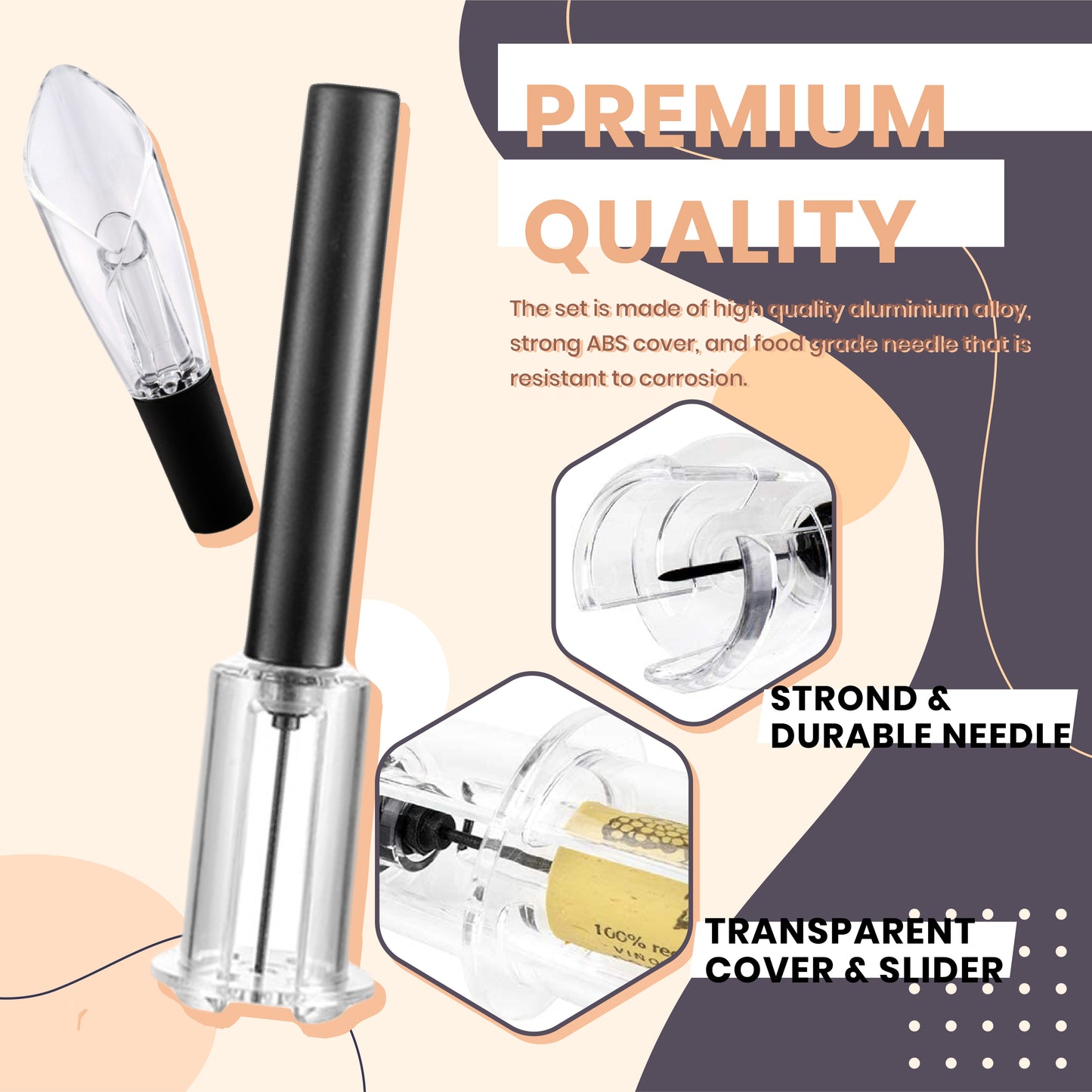 Air Pressure Pump Wine Opener Set