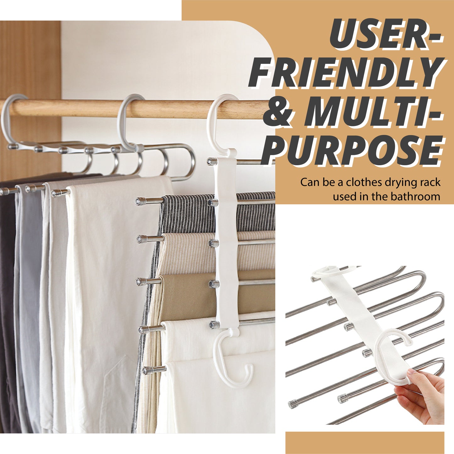 S-Type Stainless Steel Pants Hangers
