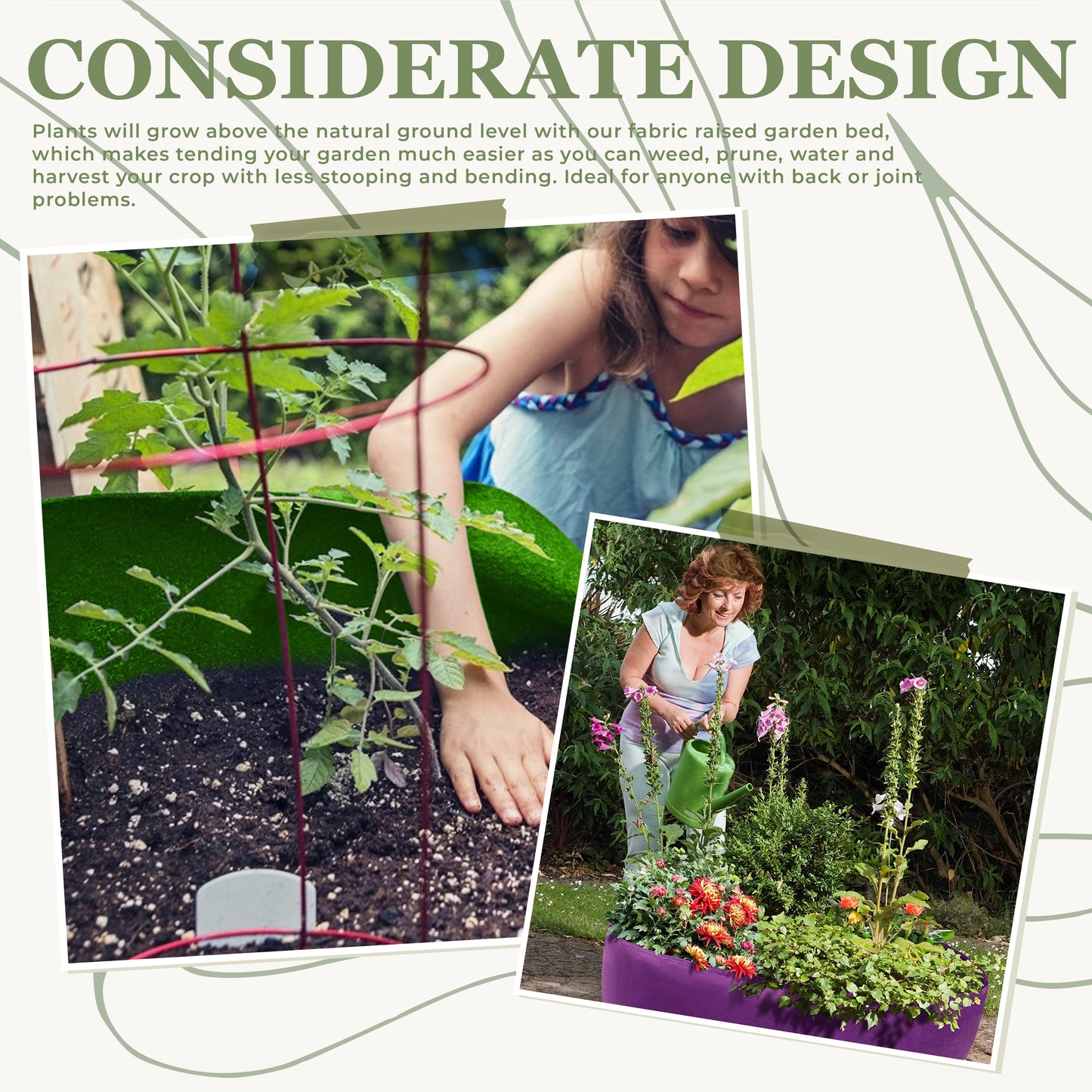 Foldable Fabric Raised Planting Bed