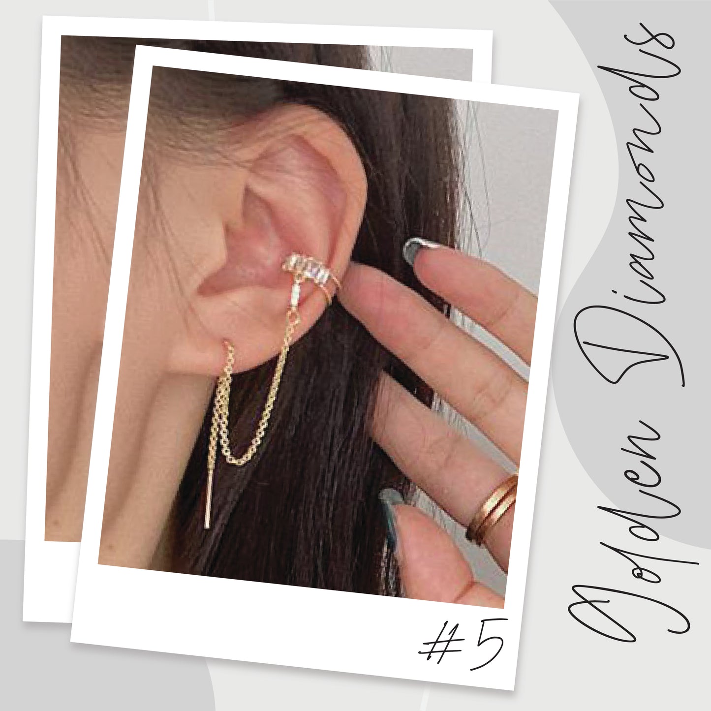 Lady Chained Ear Cuff Earrings