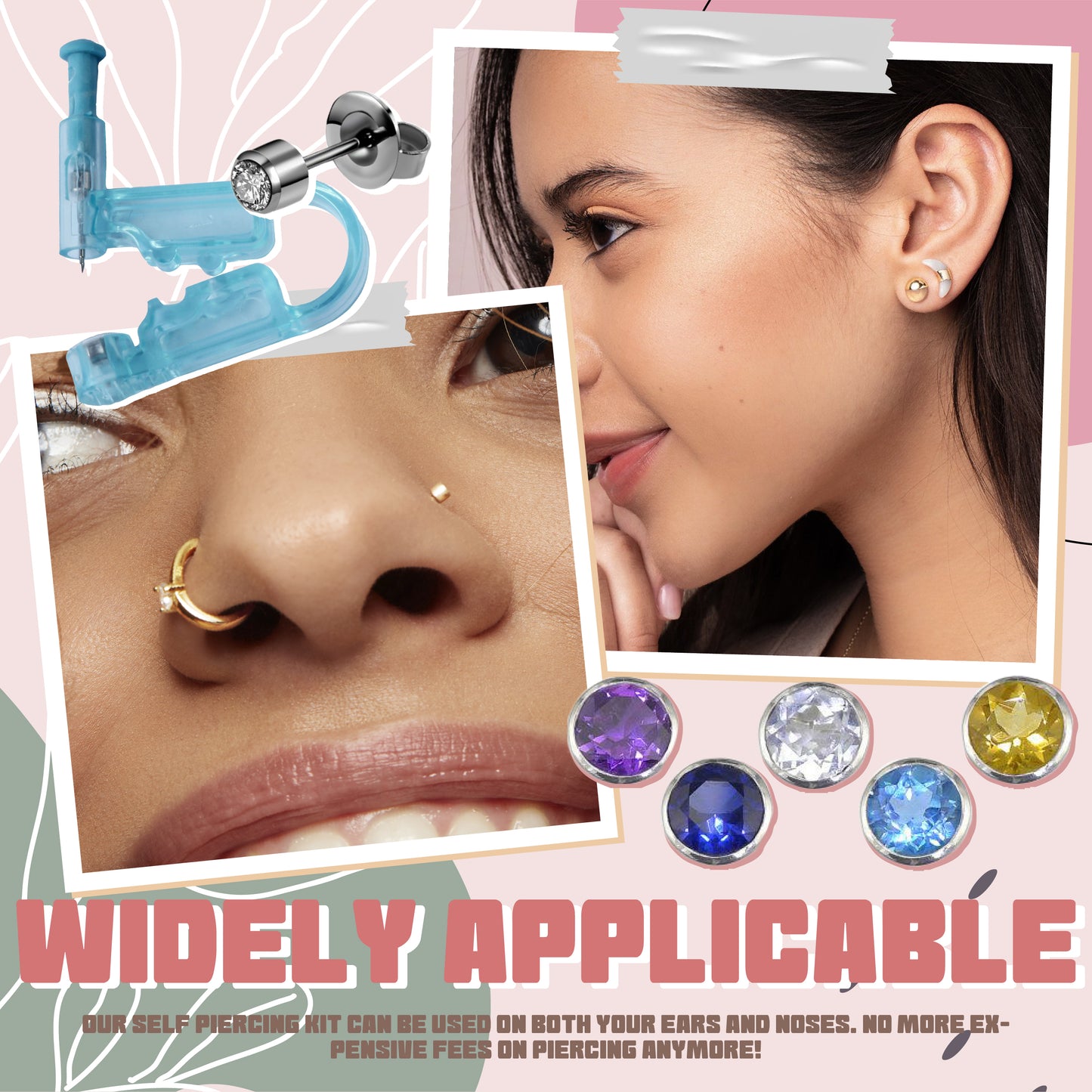 Birthstone Self Piercing Kit