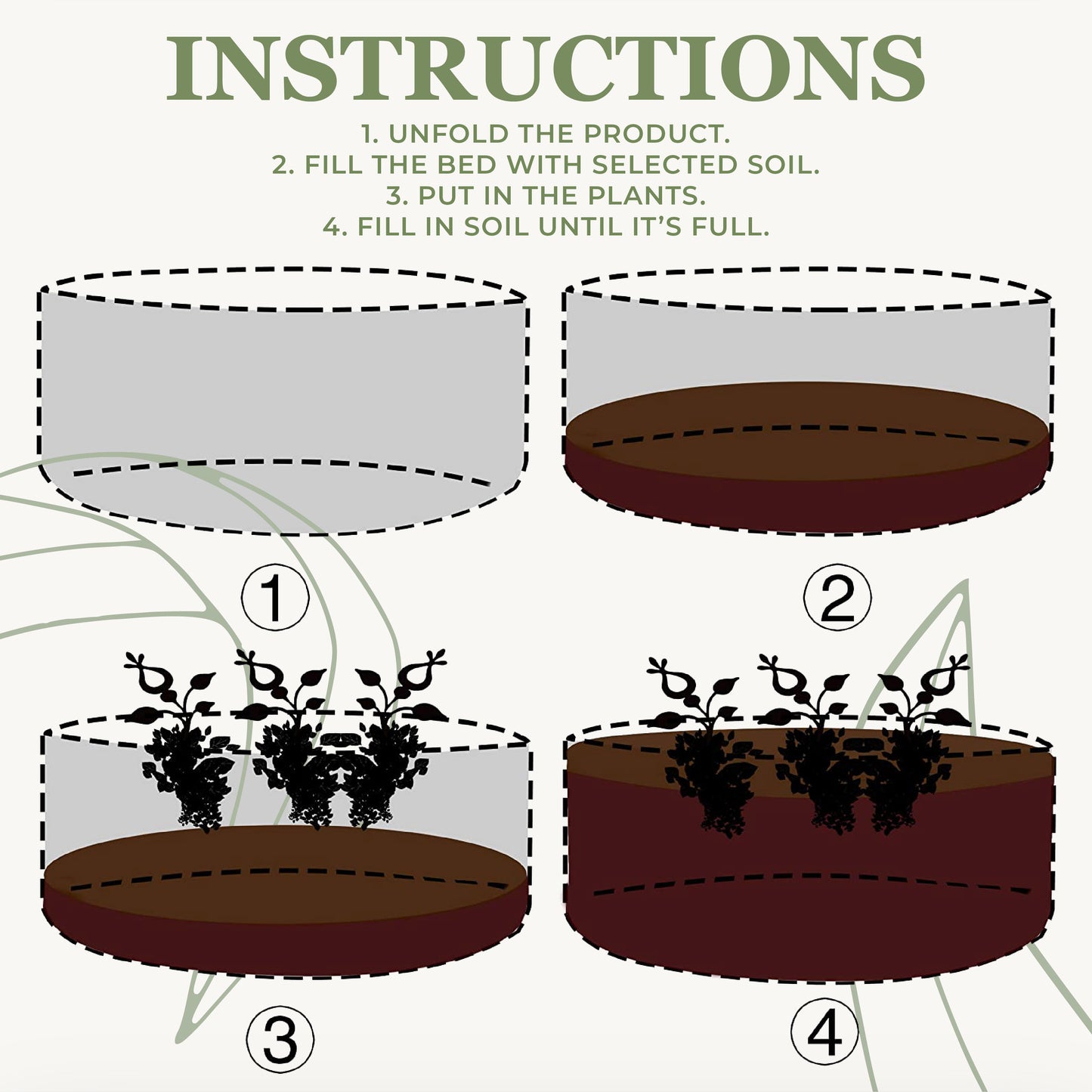 Foldable Fabric Raised Planting Bed