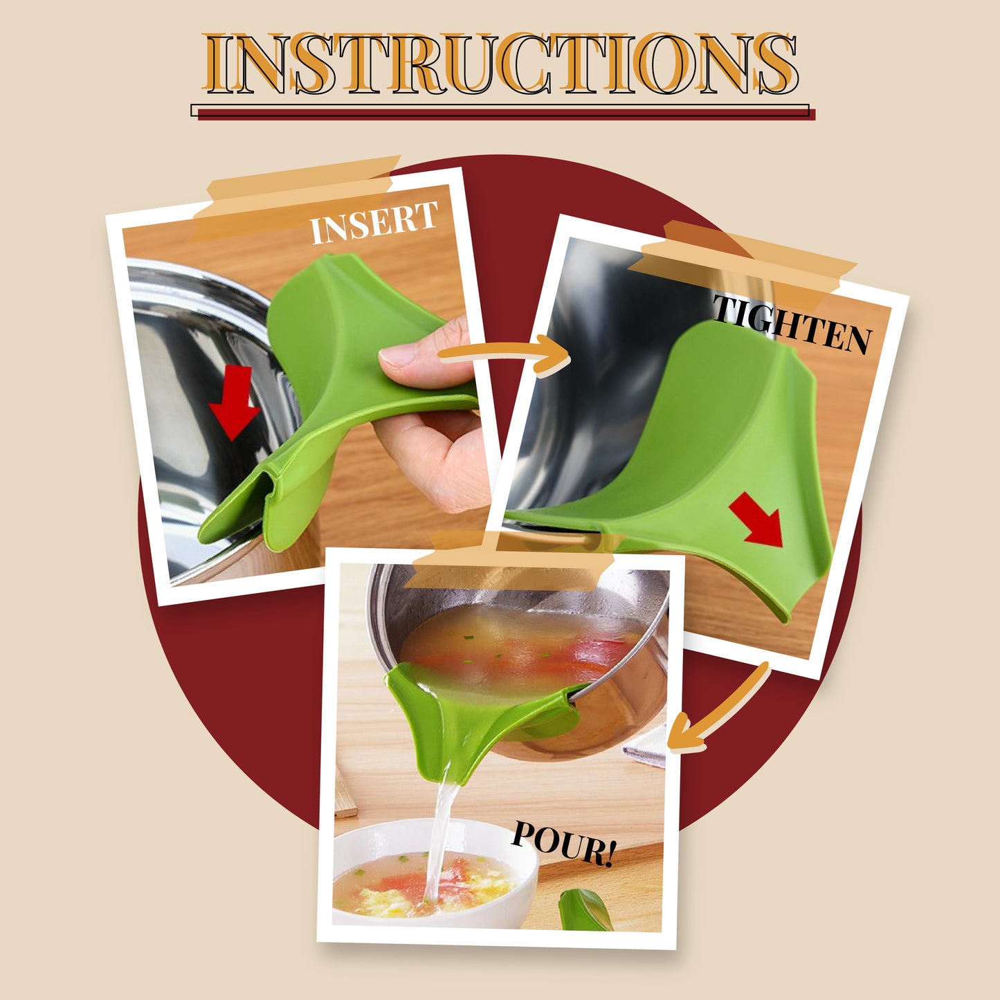 Anti-Spill Soup Funnel