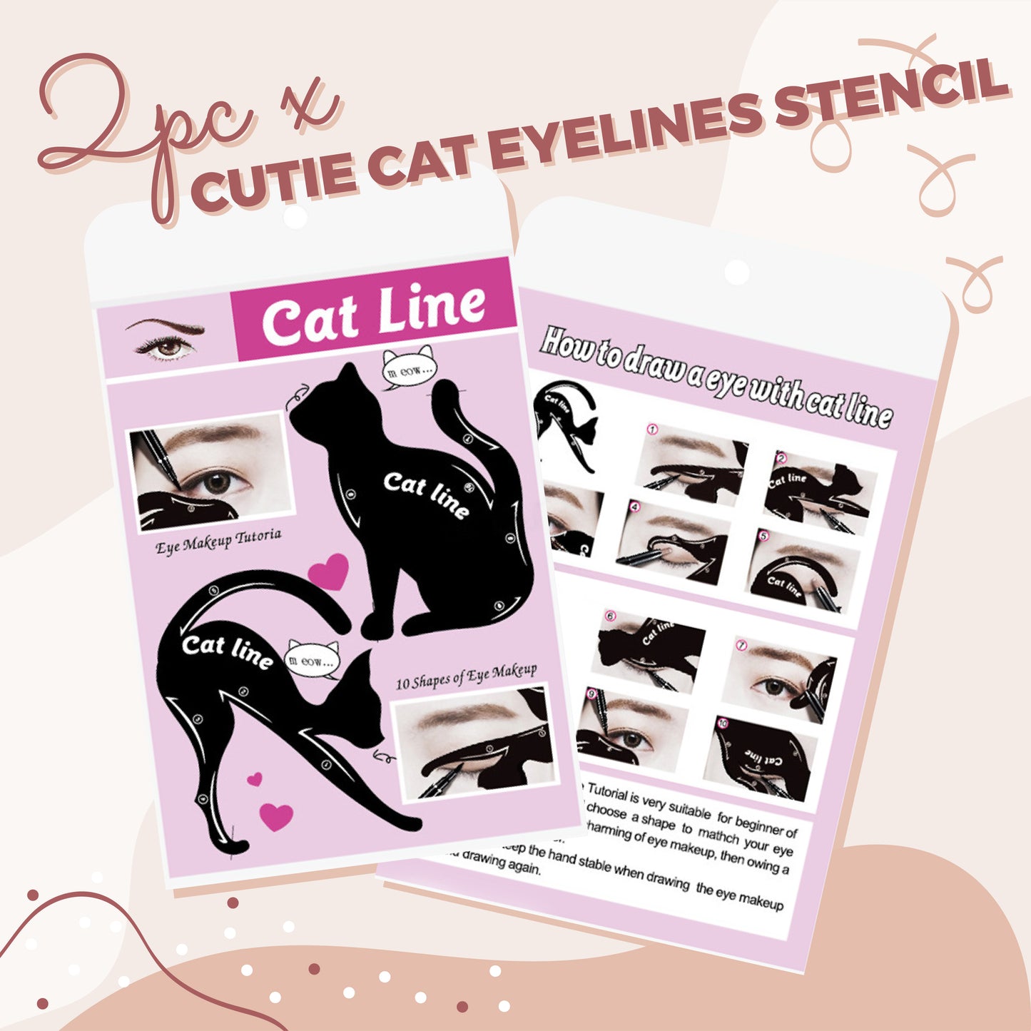 Cutie Cat Eyelines Stencil
