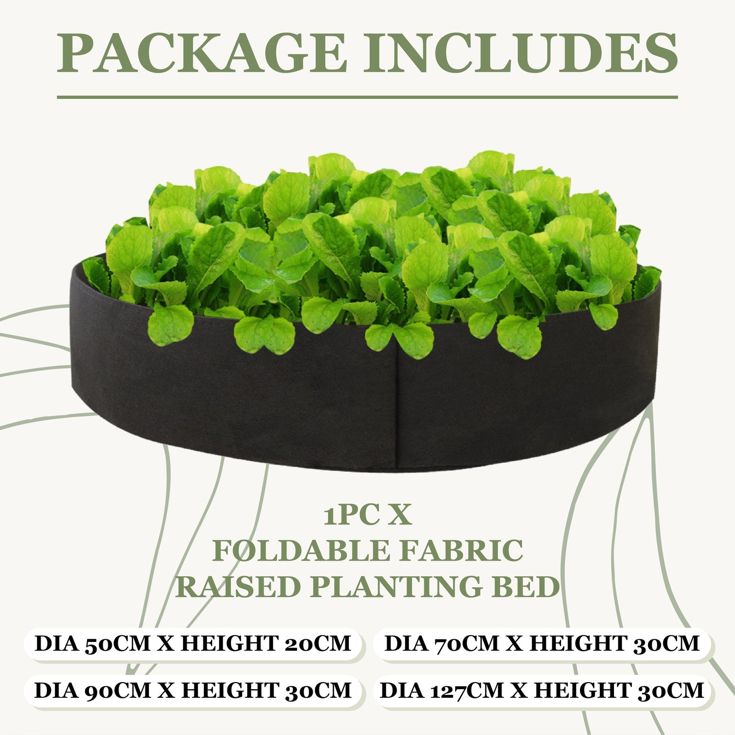 Foldable Fabric Raised Planting Bed