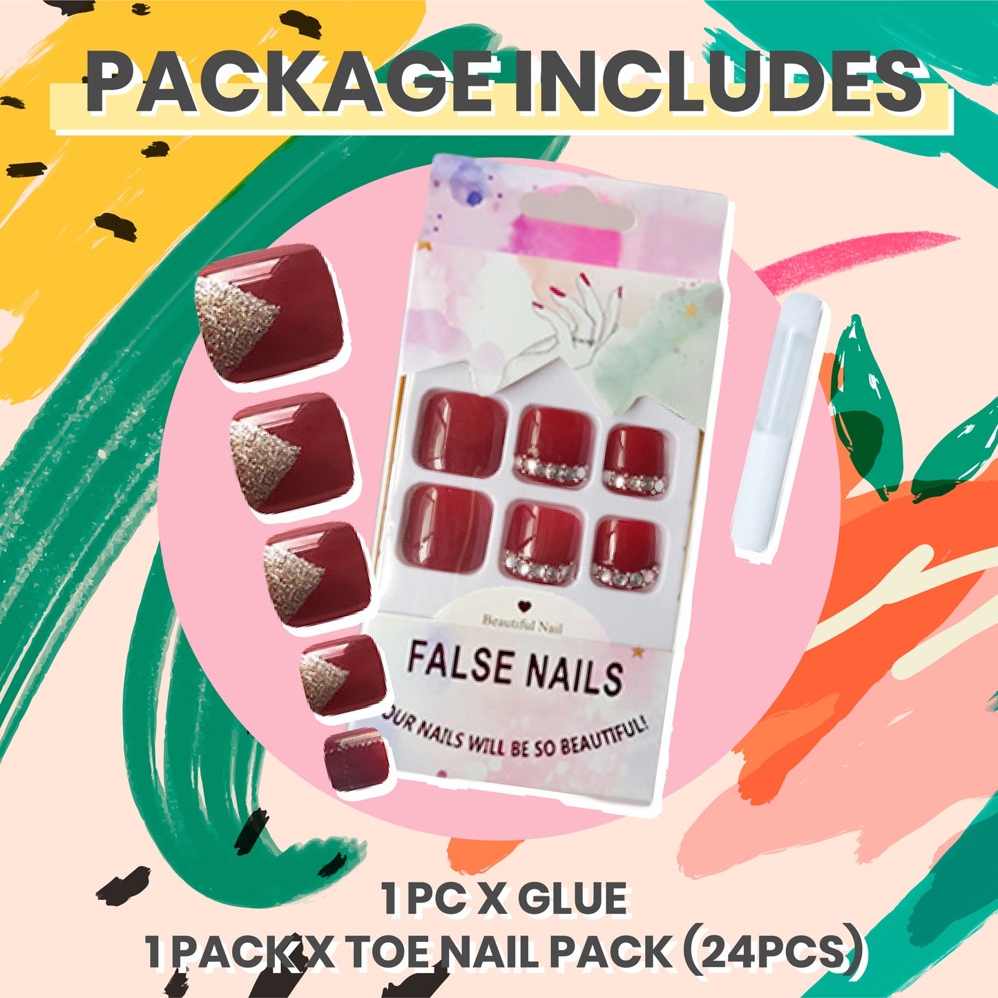 Easy Press On Gel Toe Nail