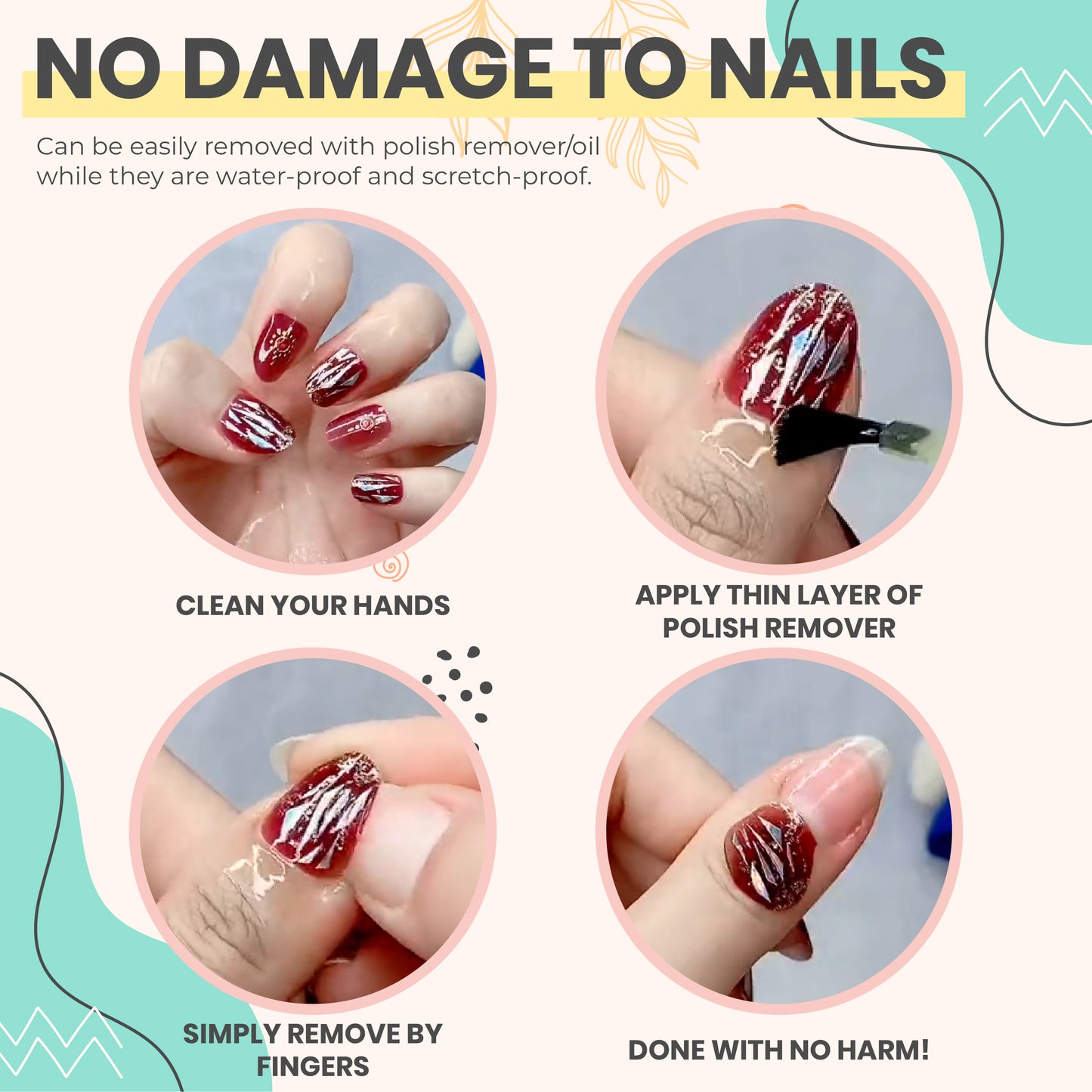 Easy Press On Nail Stickers Kit
