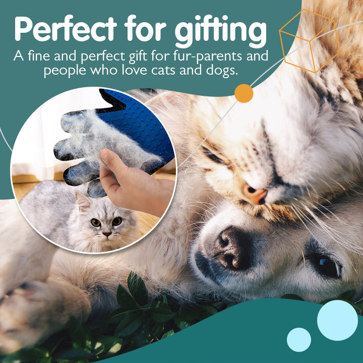 Pet Deshedding Grooming Gloves