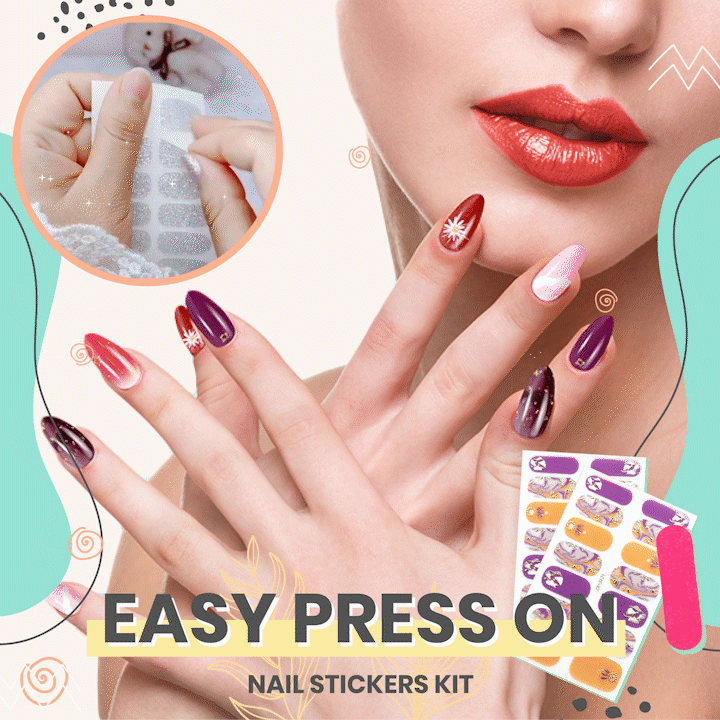 Easy Press On Nail Stickers Kit