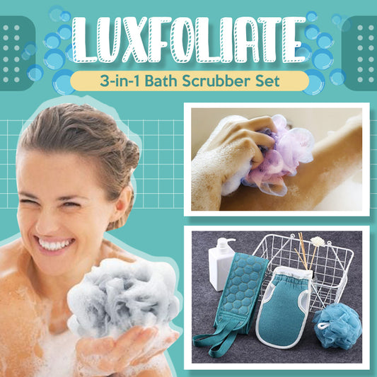 Luxfoliate™ 3-in-1 Bath Scrubber Set
