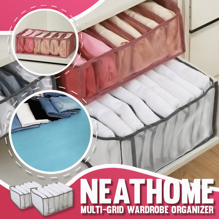 NeatHome™ Multi-Grid Wardrobe Organizer