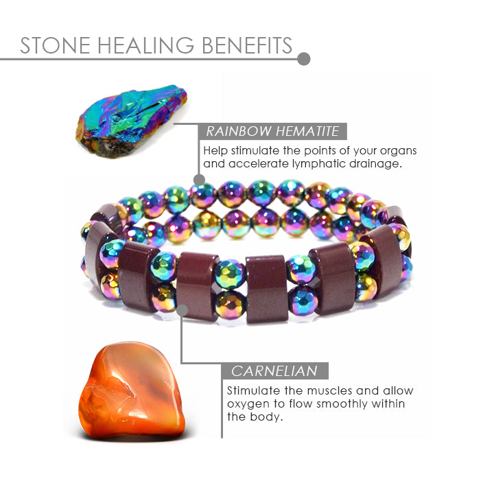 LymphDrain™ Carnelian Hematite Bracelet