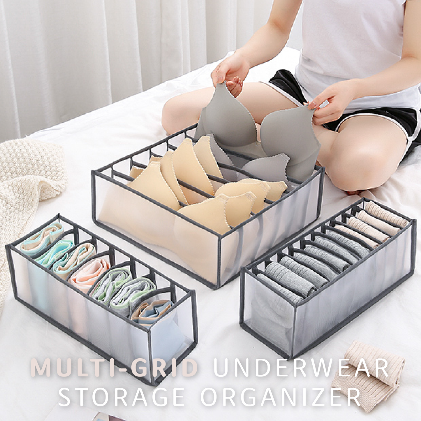 Multi-grid Underwear Storage Organizer