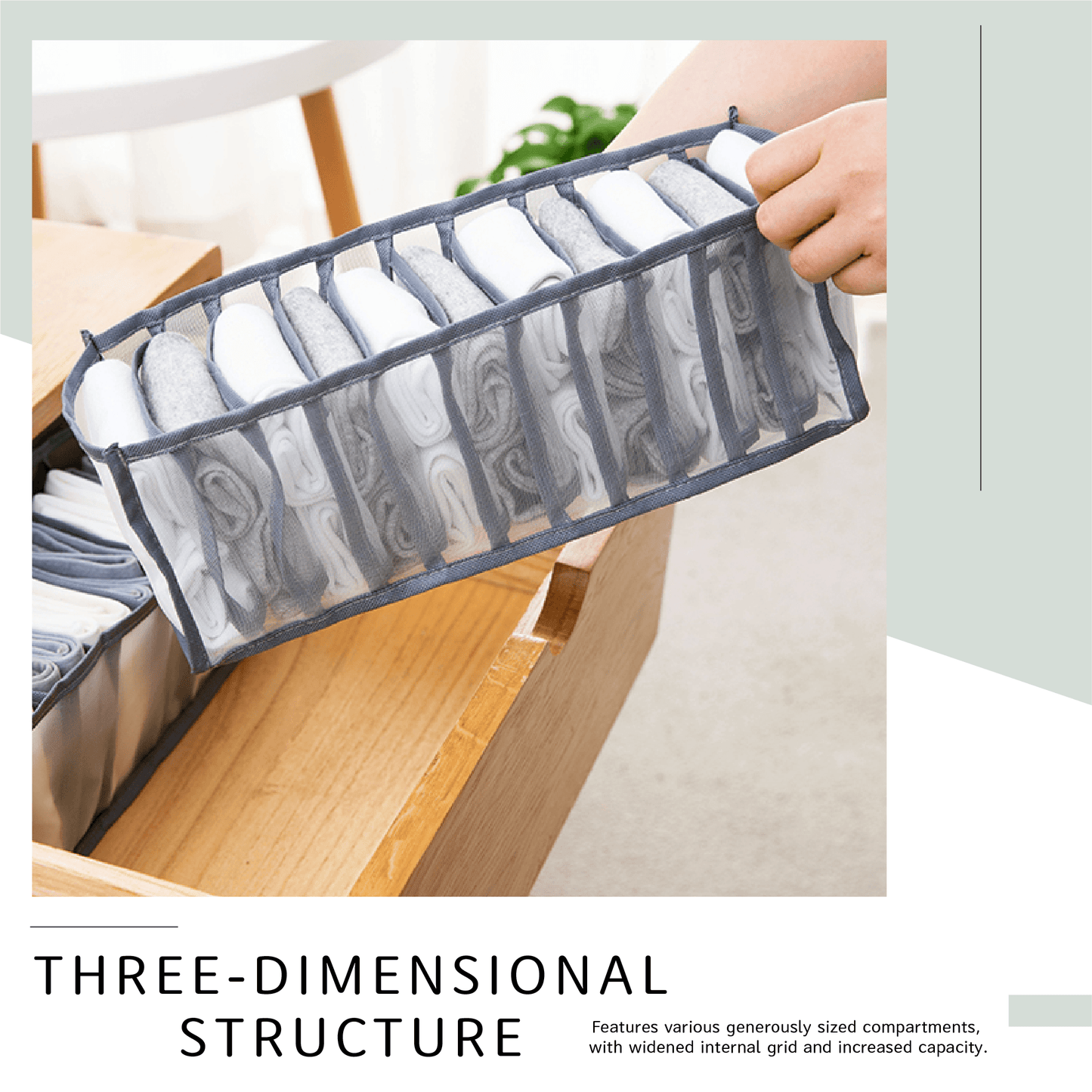 Multi-grid Underwear Storage Organizer
