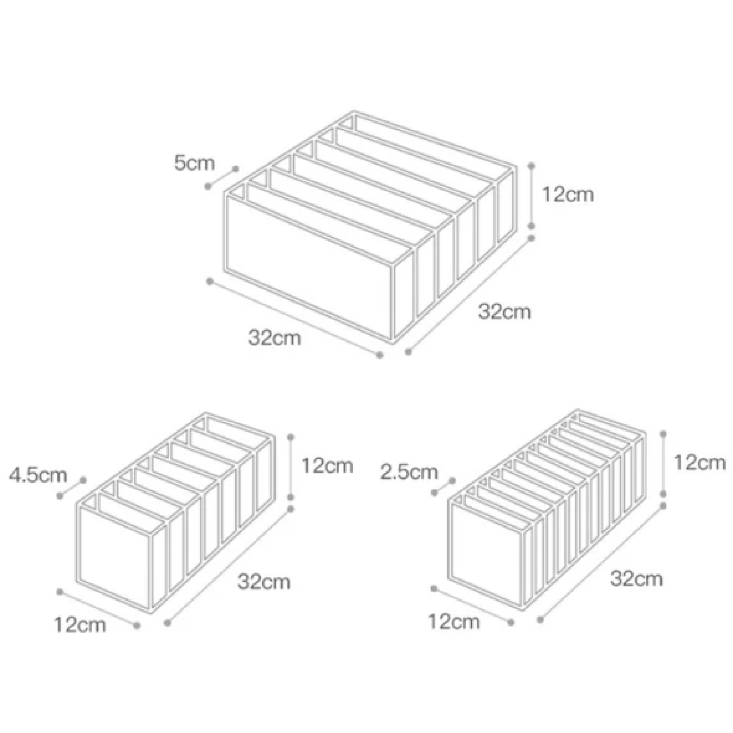 Multi-grid Underwear Storage Organizer